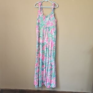 Lilly Pulitzer Pink and Green Kids Maxi Dress